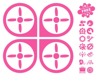 Araçlar Bonus ile Copter Vektör Simgesi