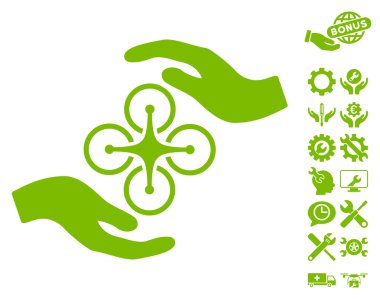 Hava Copter Bakım Eller Vektör Simge Araçları Bonus ile