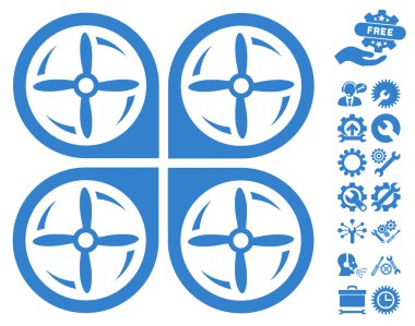 Quadrotor Vidalar Takımbonus ile Rotasyon Vektör Simgesi