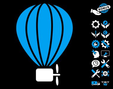 Araçlar Bonus ile Aerostat Balon Vektör Simgesi