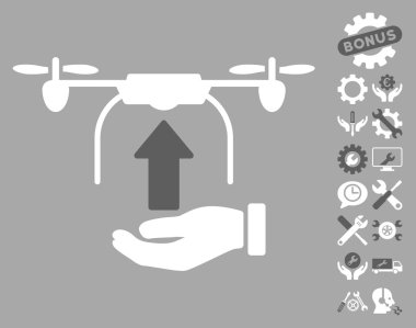 Araçlar bonus ile Drone El Vektör Simgesi Gönder
