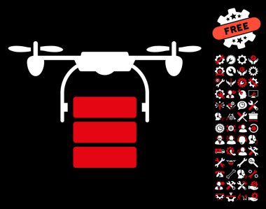 Araçlar bonus ile Kargo Drone Vektör Simgesi