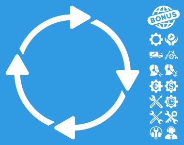 Araçlar bonusu ile Döndürme Vektör Simgesi