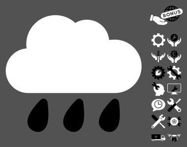 Yağmur bulutu vektör simge araçları Bonus ile