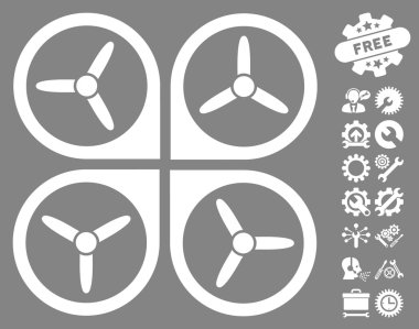 Araçlar Bonus ile Quadrotor Vektör Simgesi
