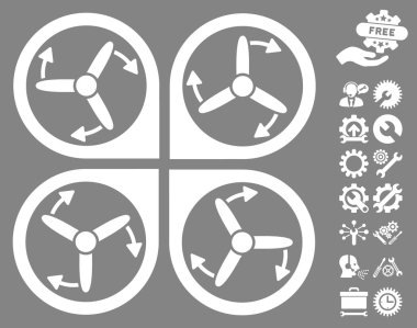Copter Vidalar Rotasyon Vektör Simgesi Araçları Bonus ile