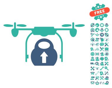 Araçlar bonus ile yük kargo drone vektör simgesi