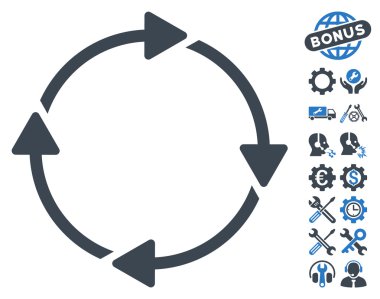 Araçlar bonusu ile Döndürme Vektör Simgesi