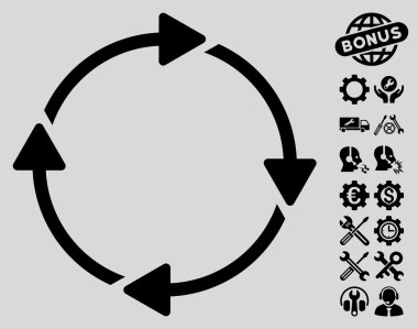 Araçlar bonusu ile Döndürme Vektör Simgesi