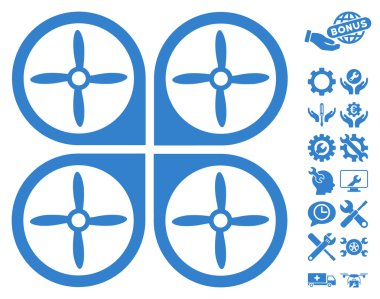 Araçlar Bonus ile Nanocopter Vektör Simgesi