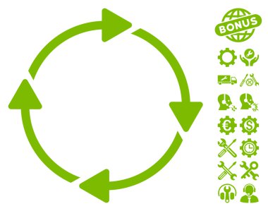 Araçlar bonusu ile Döndürme Vektör Simgesi