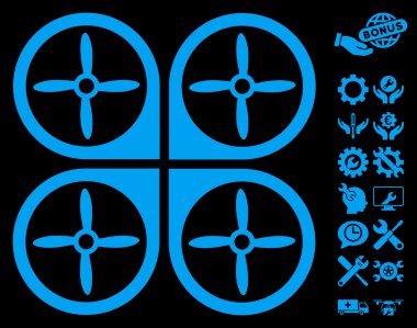 Araçlar Bonus ile Nanocopter Vektör Simgesi
