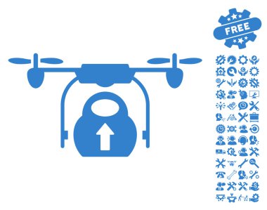Araçlar bonus ile yük kargo drone vektör simgesi