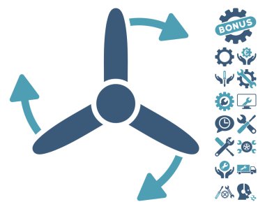 Üç uçlu vidalı döndürme vektör simgesi araçlar Bonus ile