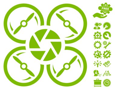 Araçlar bonus ile Shutter Drone Vektör Simgesi