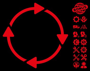 Araçlar bonusu ile Döndürme Vektör Simgesi