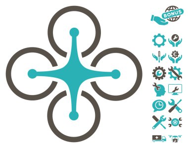 Airdrone Vector Icon With Tools Bonus