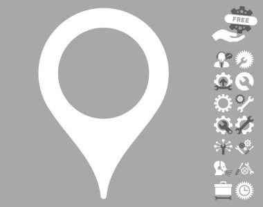 Araçlar Bonus ile Harita İşaretçisi Vektör Simgesi