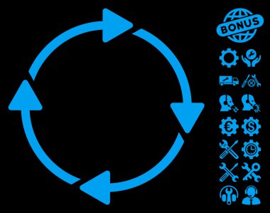 Araçlar bonusu ile Döndürme Vektör Simgesi