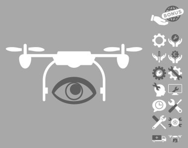 Araçlar Bonus ile Göz Spy Drone Vektör Simgesi