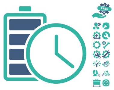 Araçlar bonusu ile Pil Zamanı Vektör Simgesi