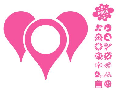 Araçlar Bonus ile Harita İşaretçileri Vektör Simgesi