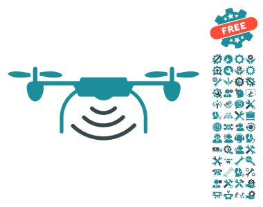 Radyo Verici Airdrone Vektör Simgesi Araçları Bonus ile