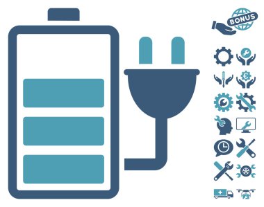 Araçlar Bonusu ile Pil Vektör Simgesini Şarj Edin