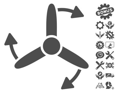 Üç uçlu vidalı döndürme vektör simgesi araçlar Bonus ile