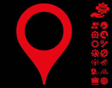 Araçlar Bonus ile Harita İşaretçisi Vektör Simgesi