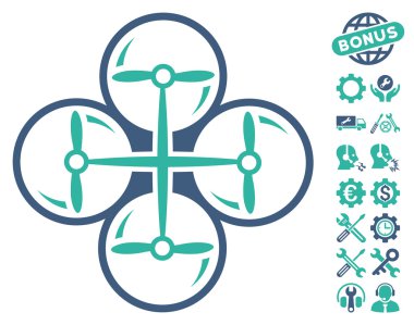 Drone Vidalar Vektör Simgesi Araçları Bonus ile