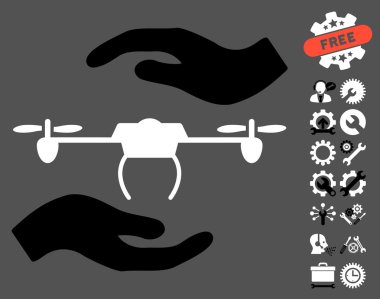 Airdrone Care Hands Vektör Simgesi Araçları Bonus ile