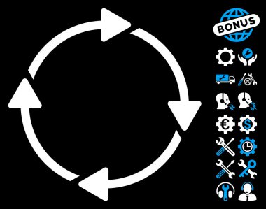 Araçlar bonusu ile Döndürme Vektör Simgesi