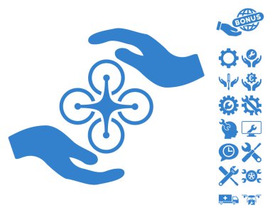 Hava Copter Bakım Eller Vektör Simge Araçları Bonus ile