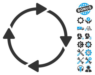 Araçlar bonusu ile Döndürme Vektör Simgesi