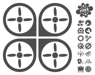 Araçlar Bonus ile Copter Vektör Simgesi