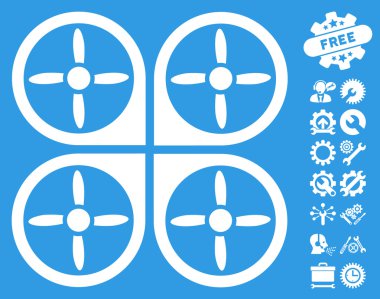 Araçlar Bonus ile Copter Vektör Simgesi