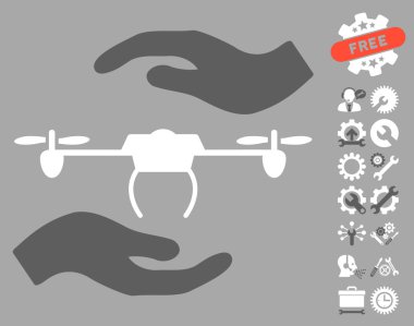 Airdrone Care Hands Vektör Simgesi Araçları Bonus ile