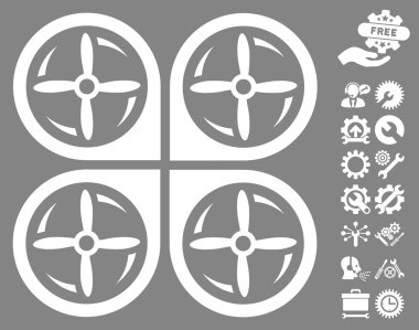 Quadrotor Vidalar Takımbonus ile Rotasyon Vektör Simgesi