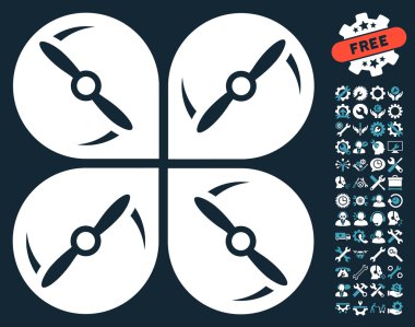 Airdrone Screws Rotation Vector Icon With Tools Bonus