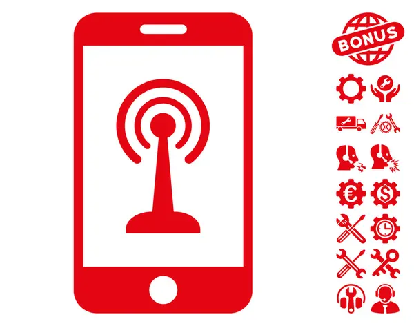 Radio Control smartphone ikona wektor z narzędziami bonus — Wektor stockowy