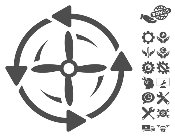 Schraubendrehvektorsymbol mit Werkzeugbonus — Stockvektor