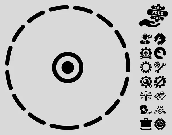 Icône vectorielle de zone ronde avec bonus d'outils — Image vectorielle