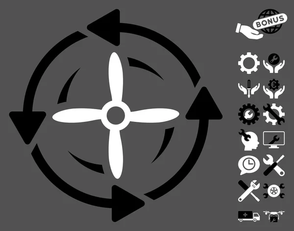 Icône vectorielle de rotation de vis avec bonification d'outils — Image vectorielle