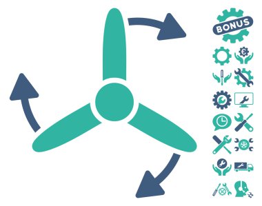 Üç uçlu vidalı döndürme vektör simgesi araçlar Bonus ile