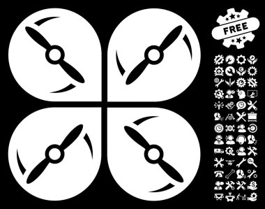 Airdrone Screws Rotation Vector Icon With Tools Bonus