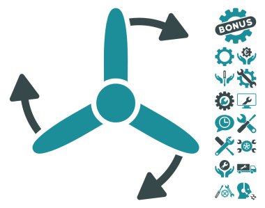 Üç uçlu vidalı döndürme vektör simgesi araçlar Bonus ile