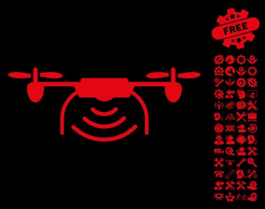 Radyo Verici Airdrone Vektör Simgesi Araçları Bonus ile