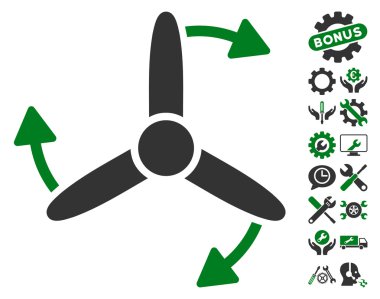 Üç uçlu vidalı döndürme vektör simgesi araçlar Bonus ile