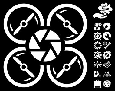 Araçlar bonus ile Shutter Drone Vektör Simgesi